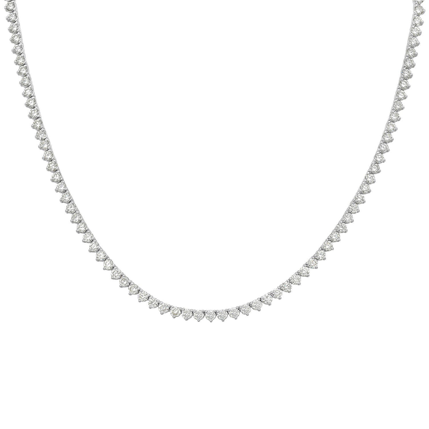 14K White Gold Prong Natural Diamond Choker Necklace for Women - Elegant Bridal Jewelry, Anniversary Gift & Evening Party Necklace