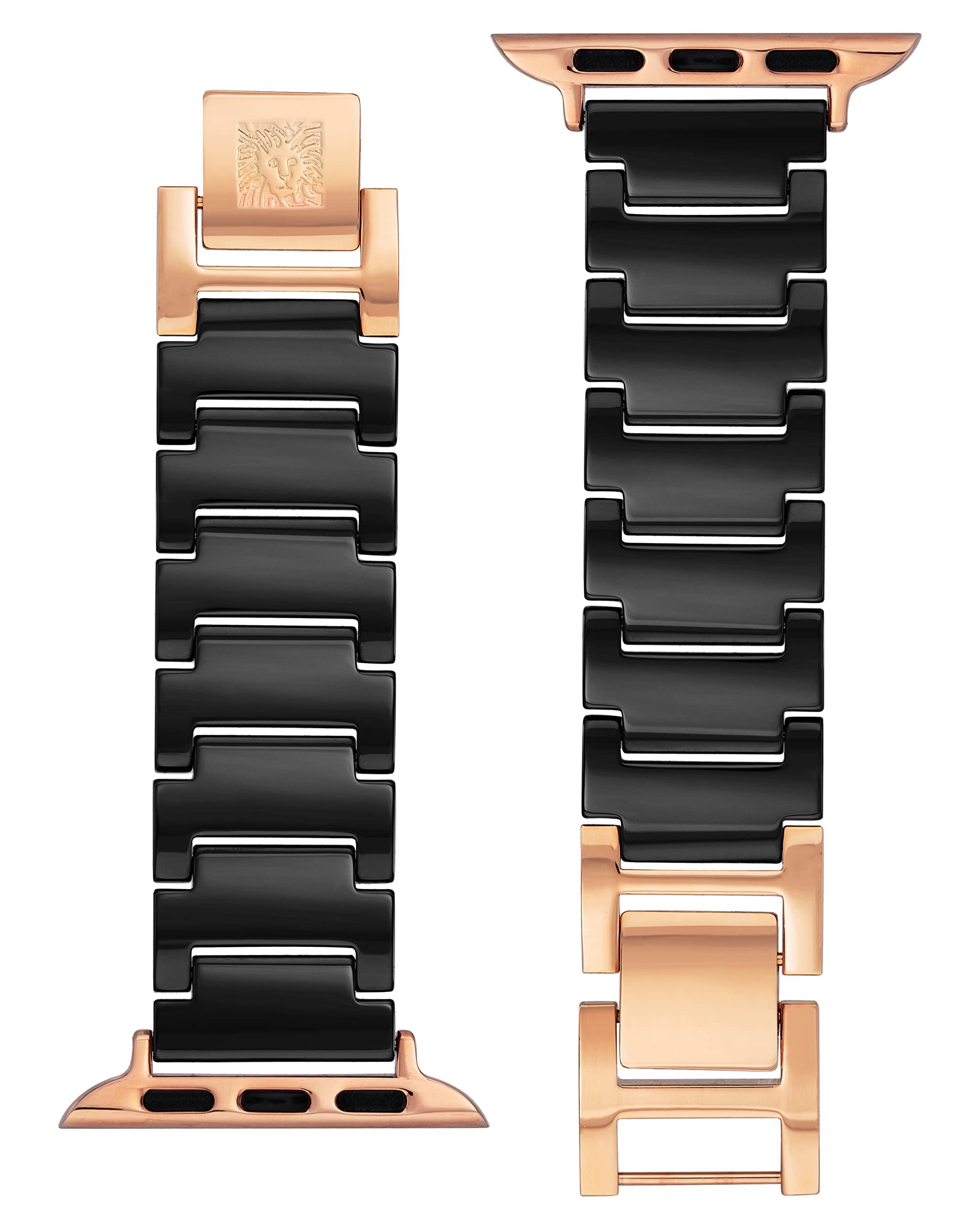 Anne Klein Ceramic Link Fashion Bracelet for Apple Watch - Secure Adjustable Replacement Band Fits 38mm 40mm 42mm 44mm - Perfect for Work, Gym & Everyday Wear
