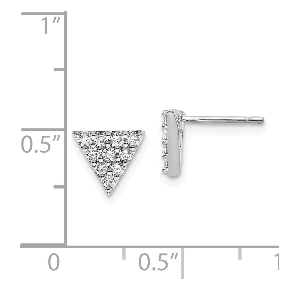 14K White Gold Triangle Stud Earrings - 8mm Prong Setting for Women | Perfect for Everyday Wear, Gifts & Special Occasions