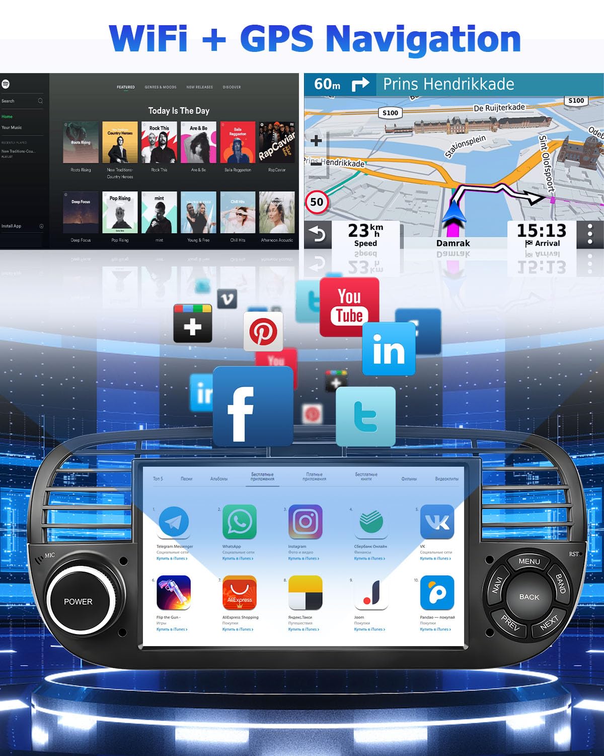 2+64GB Hikity Android 13 Car Stereo for Fiat 500 2007-2015 - 7