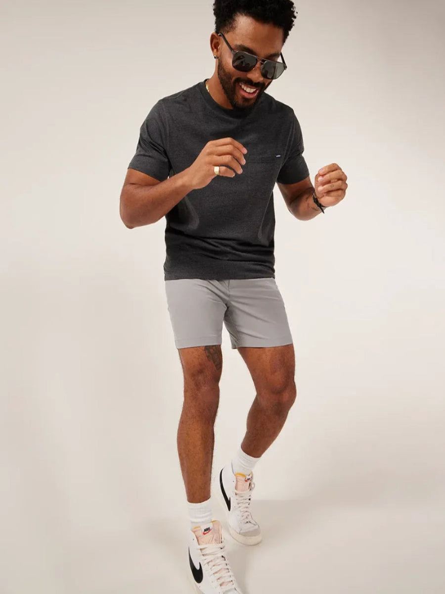 Chubbies 6 Inch Performance Shorts for Men - Medium Grey Solid Color - Comfortable & Durable Workout & Running Shorts for Gym, Hiking & Casual Wear
