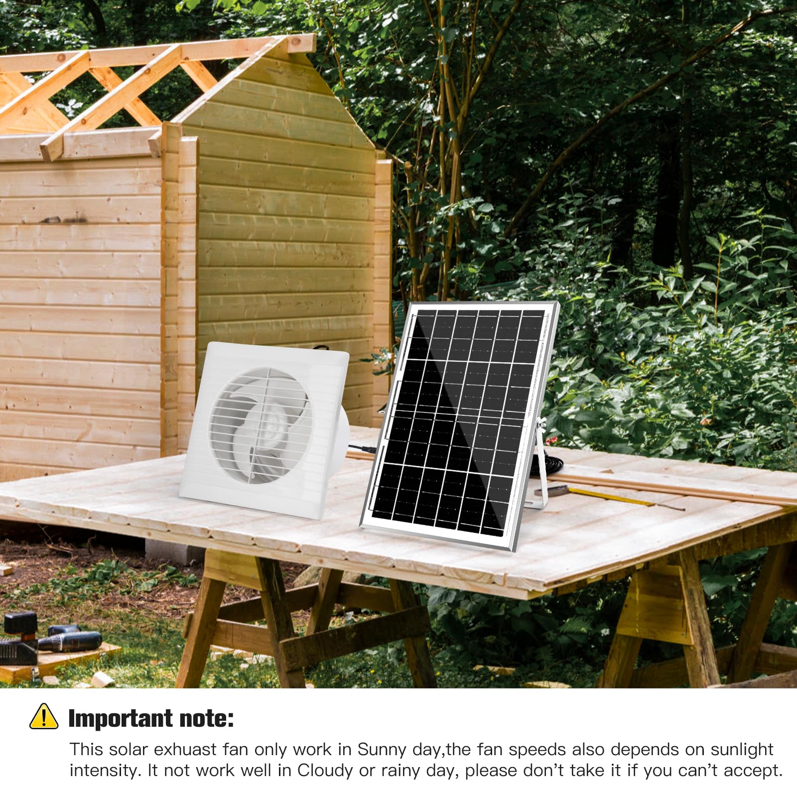 15W Solar Powered Exhaust Fan with 6