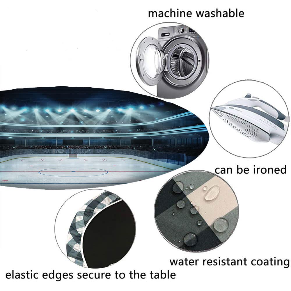 Elastic Edge Hockey Round Tablecloth - 56