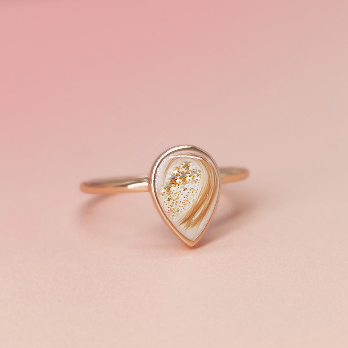 Milky Drop Breastmilk & Baby Hair Ring - Keepsake Jewelry for Nursing Moms, Newborn Hair Memorial - Perfect for Breastfeeding Mothers & Baby's First Lock Preservation
