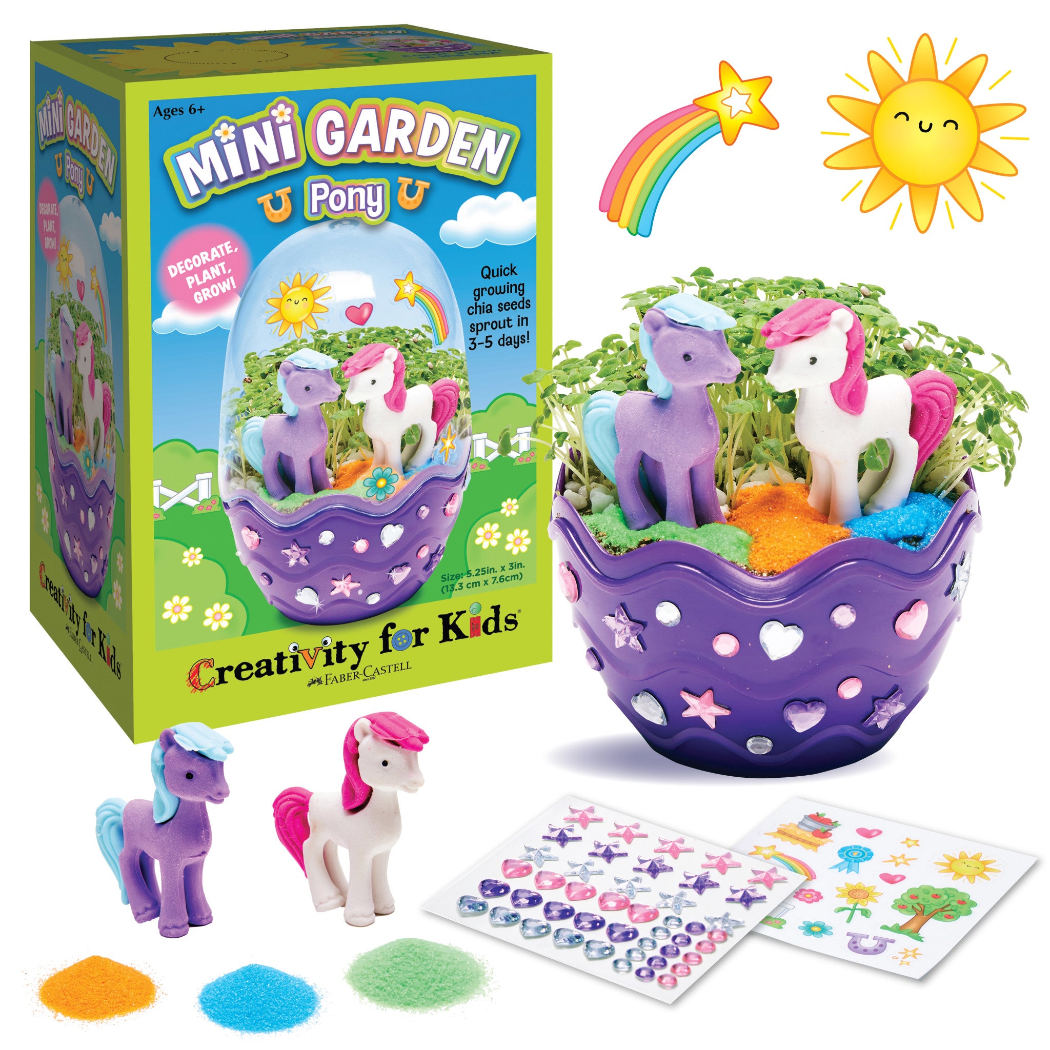 Mini Garden Pony Statue - Small Outdoor Decor for Fairy Gardens, Lawn Ornaments & Home Landscaping - Perfect for Patio, Yard & Backyard Decorations (Model #6441000)