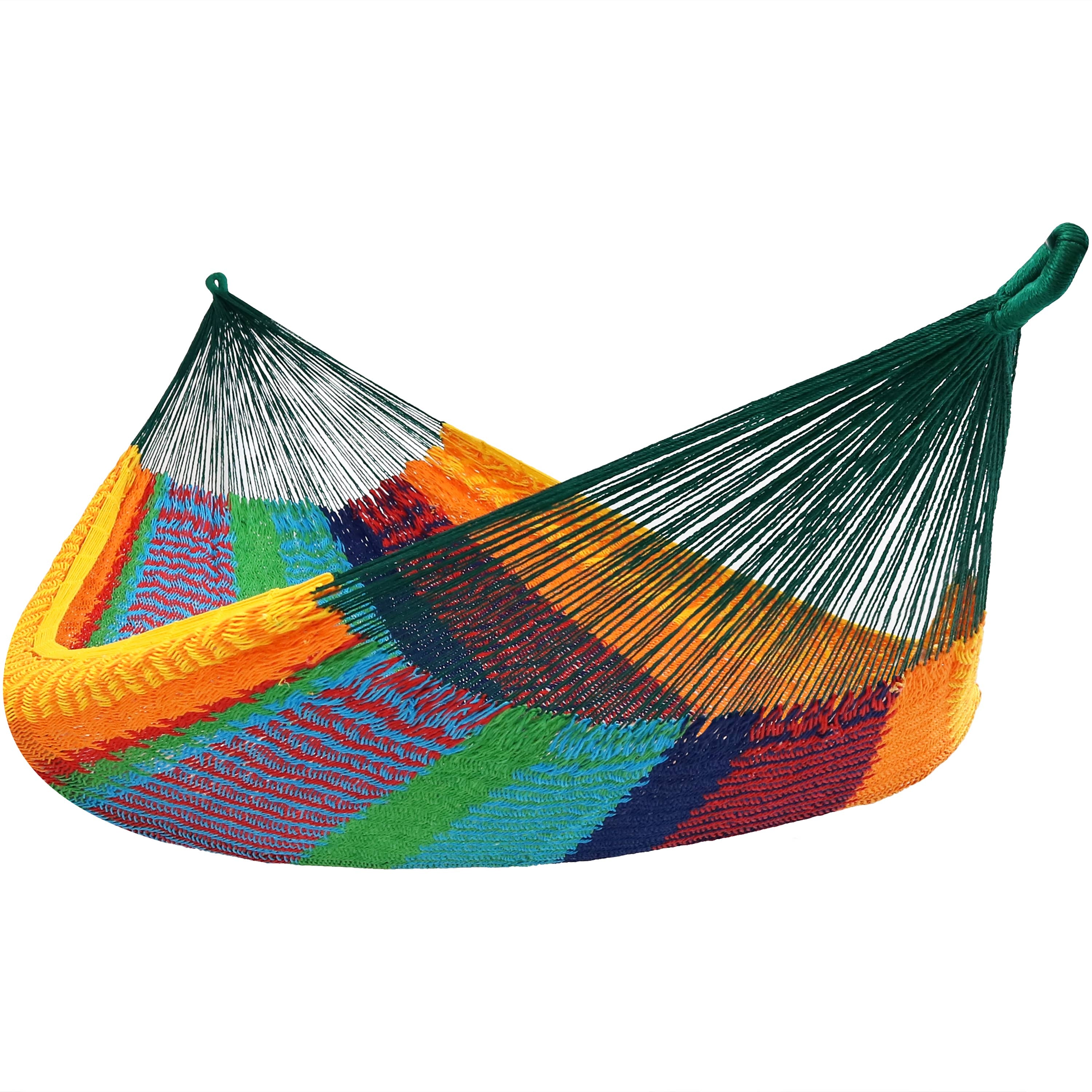 Sunnydaze Family Size Handwoven Thick Cord Mayan Hammock - Durable & Comfortable Outdoor Hammock for Backyard, Patio, Beach, and Camping
