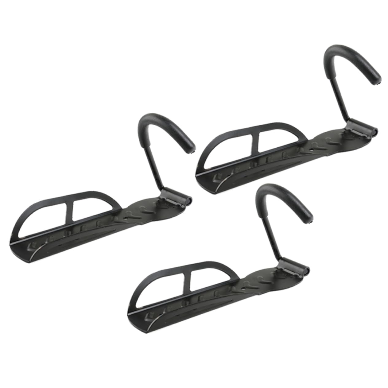 WHAMVOX 3-Pack Black Bike Wall Hooks - Heavy Duty Steel Bike Storage Rack with Scratch-Resistant Coating for Garage, Basement & Apartment Organization | Space-Saving Bicycle Mount for Indoor Cycling Equipment Storage