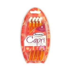 Capri For Women Triple Blade Disposable Razors - 4 Pivoting Razors for Sensitive Skin - Smooth Shaving for Legs, Underarms & Bikini Area