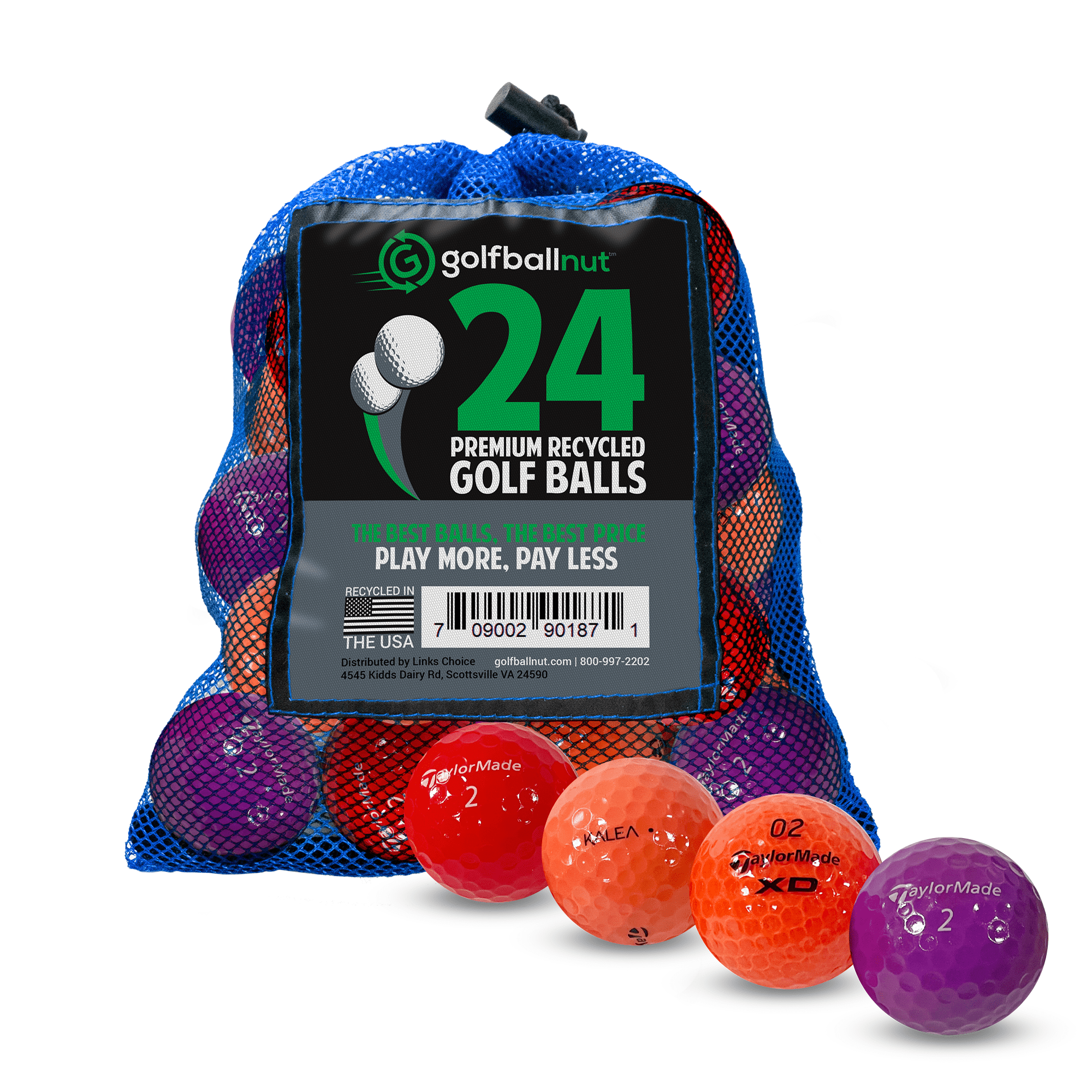 Premium Used TaylorMade Mixed Golf Balls - 50/100 Pack in Durable Mesh Bags | Practice & Driving Range Training | Recycled Golf Balls for Budget-Friendly Play