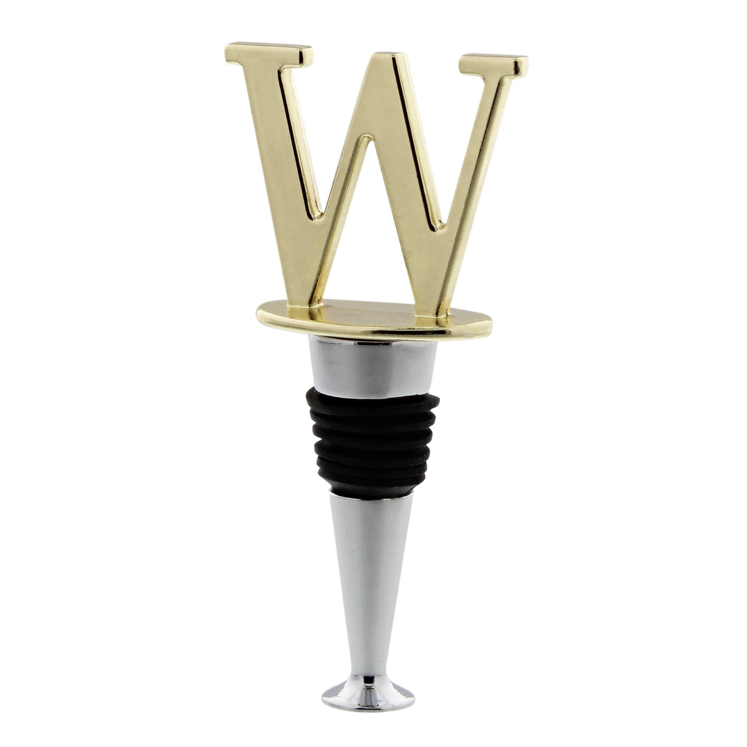 Personalized Brass Wine Stopper with Monogram Letter 