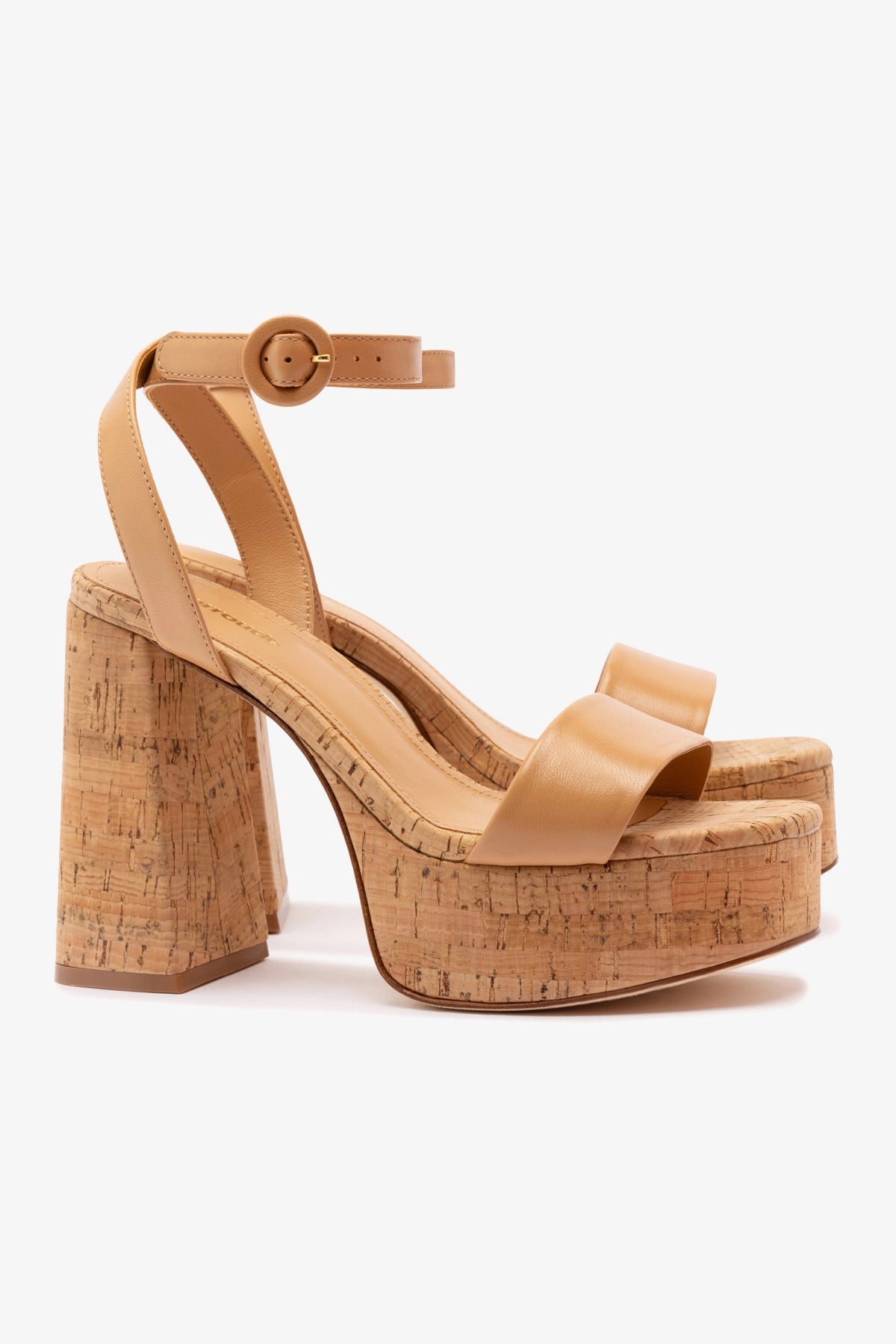 Tan Leather & Natural Cork Dolly Sandal - Comfortable Women's Wedge Sandals for Summer Beach, Vacation & Casual Outfits