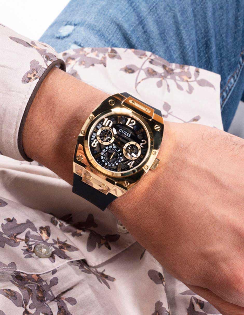GUESS Men's 43mm Stainless Steel Chronograph Watch with Date Window - Water Resistant Casual & Dress Timepiece for Business, Office and Everyday Wear