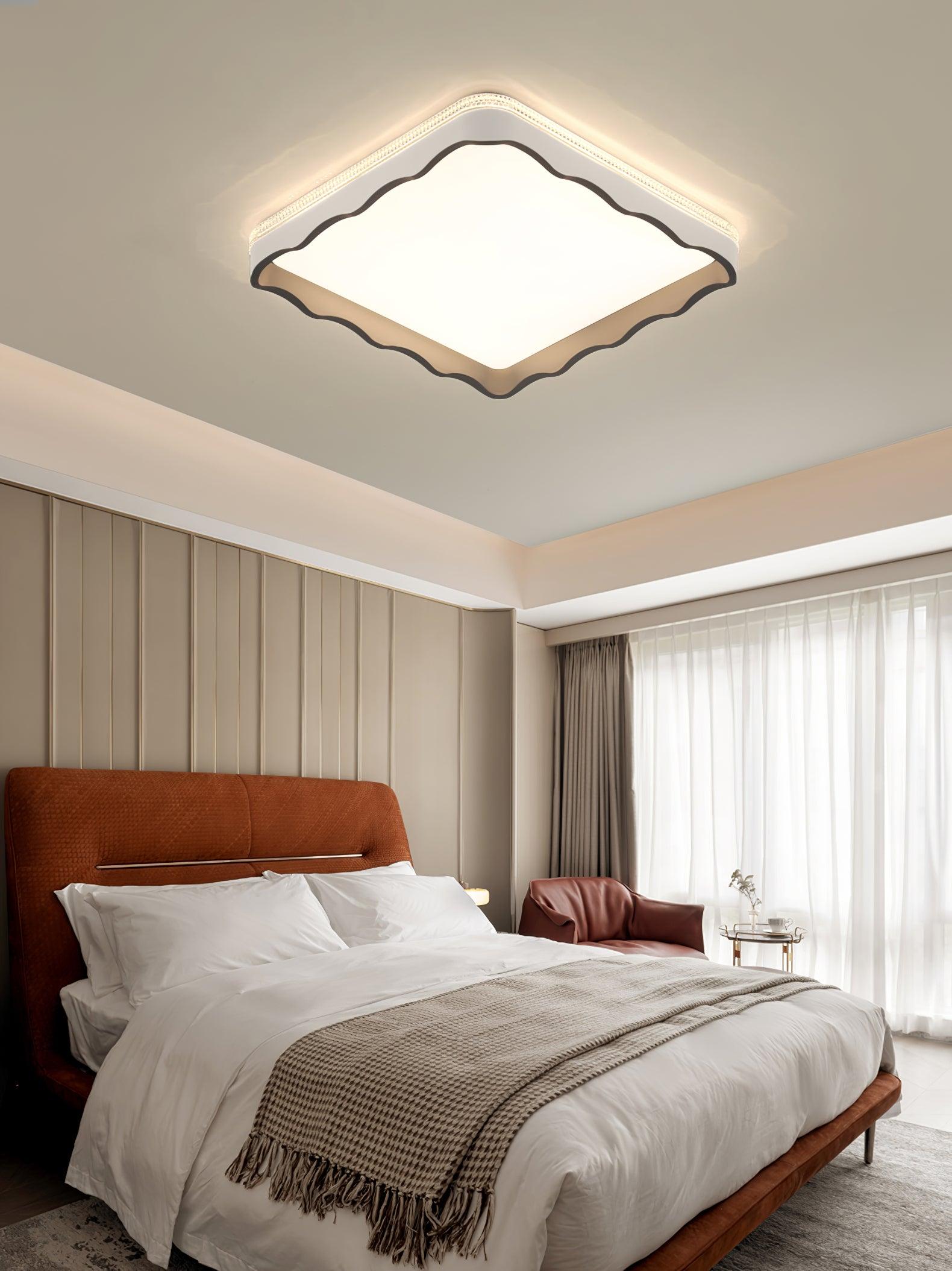 Lyric Ceiling Light Fixture - Modern LED Flush Mount Lighting for Bedroom, Living Room & Kitchen - Dimmable Energy-Saving Indoor Light with Remote Control - Perfect for Home, Office & Commercial Spaces