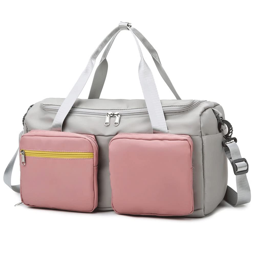 **Waterproof Sports Duffel Bag for Men & Women - Large Capacity Gym Bag for Fitness Training, Travel & Outdoor Activities - Pink Dry Wet Shoulder Bag**    *(Perfect for Gym, Swimming, Hiking, Travel & Sports Gear Storage)*