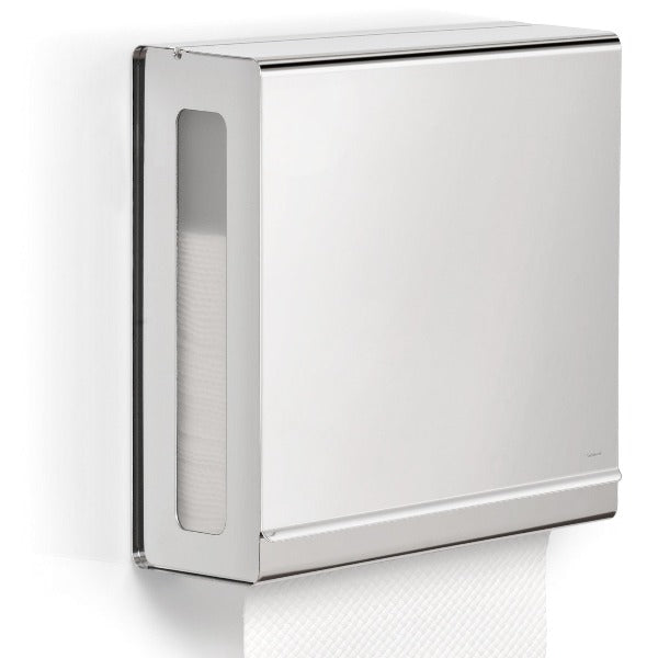 Wall Mounted Paper Towel Dispenser for C-Fold Towels | Polished Stainless Steel | Ideal for Kitchen, Bathroom & Office Use