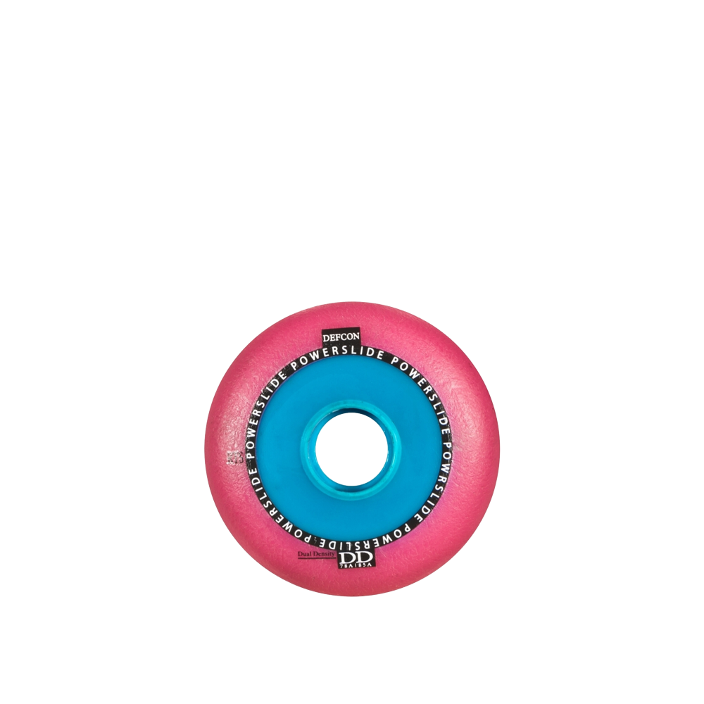 Powerslide Defcon RTS 76mm Pink Inline Skate Wheels (4 Pack) - Perfect for Roller Derby, Speed Skating & Outdoor Skating