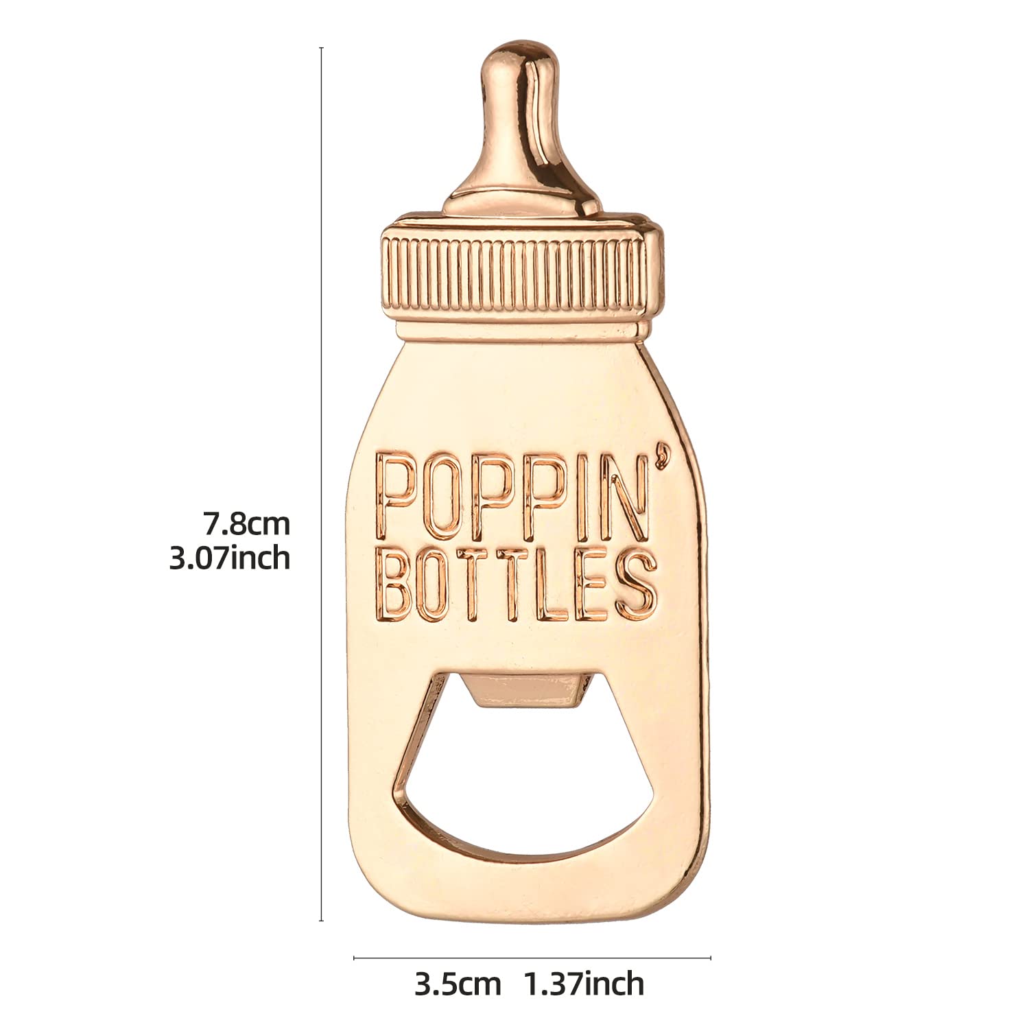 36 Pack Baby Shower Bottle Openers - Poppin Bottle Shaped Neutral Reveal Party Favors, Guest Supplies & Decorations (White) - Perfect for Baby Showers, Gender Reveals & Bridal Showers