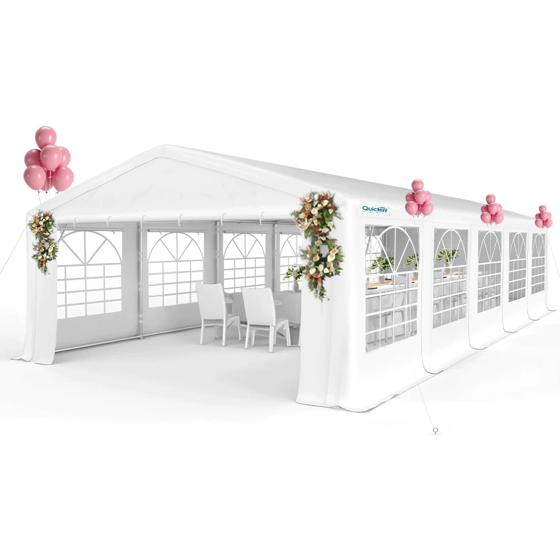 20' x 32' White Party Tent - Heavy Duty Outdoor Canopy for Weddings, Events & Backyard Gatherings - Waterproof & UV Protection Shelter