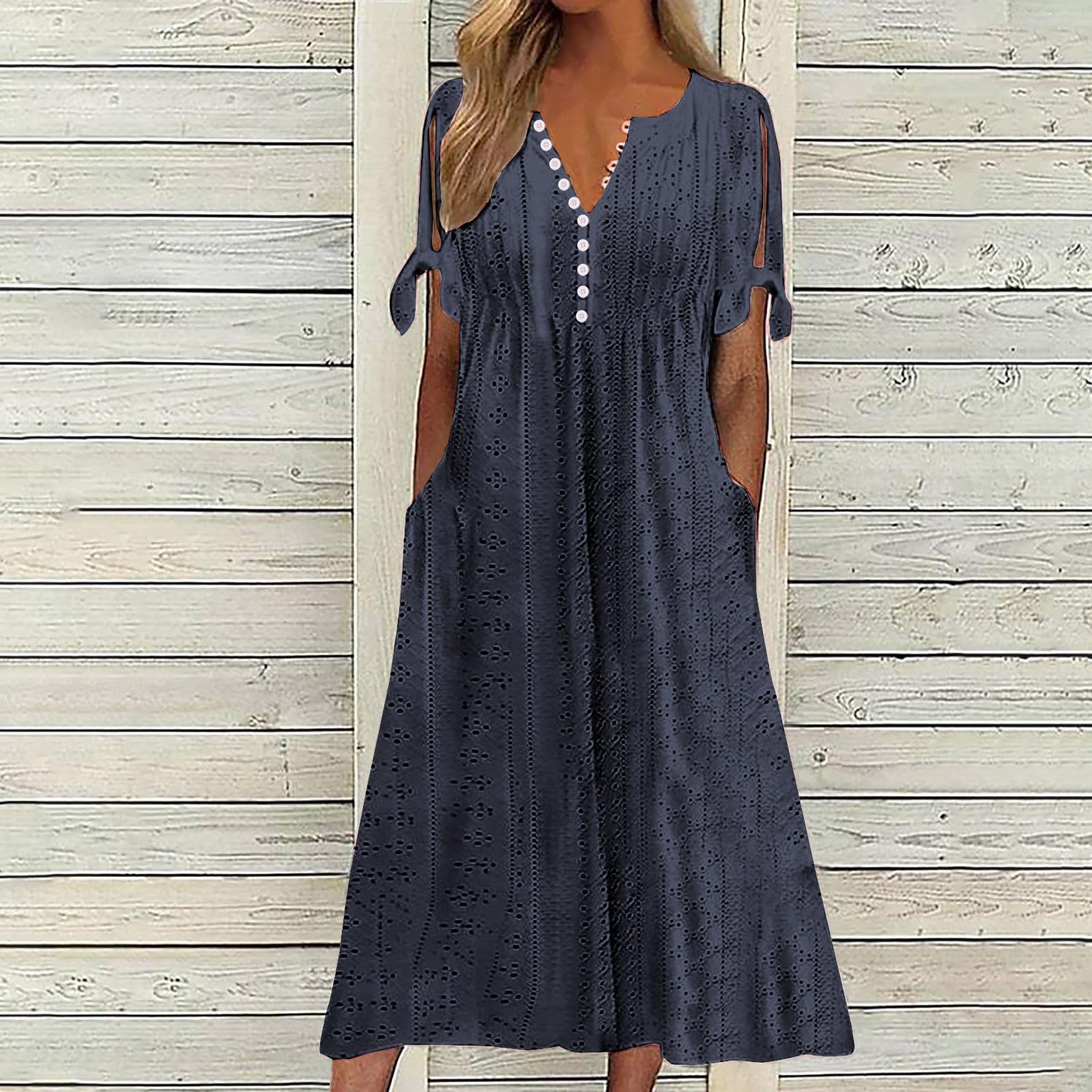 2024 Women's Summer Dresses - V Neck Boho Maxi for Beach & Vacation