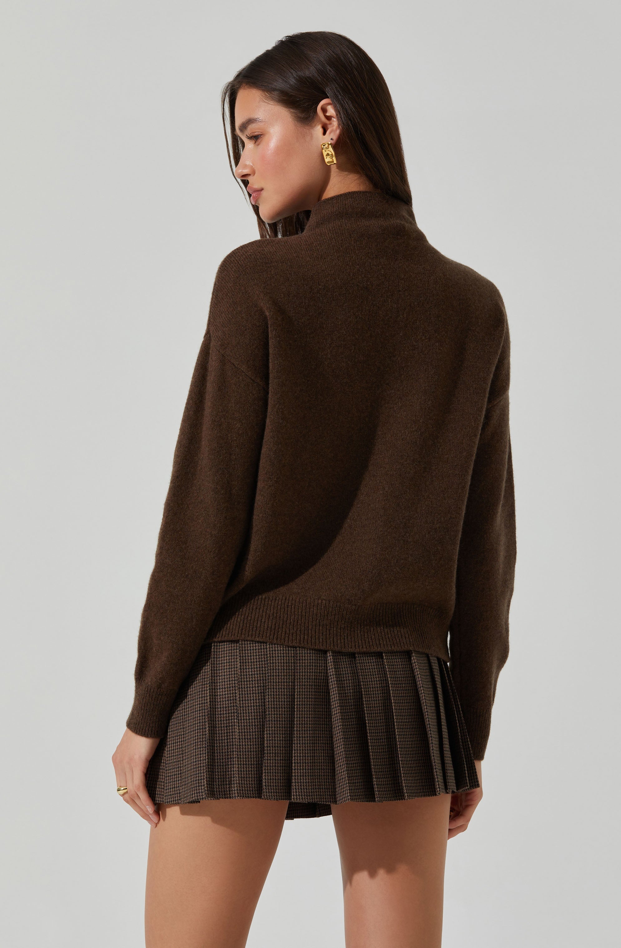 Adley Mock Neck Wool Sweater for Women - Soft Winter Knit Pullover - Perfect for Office, Date Night & Casual Outfits