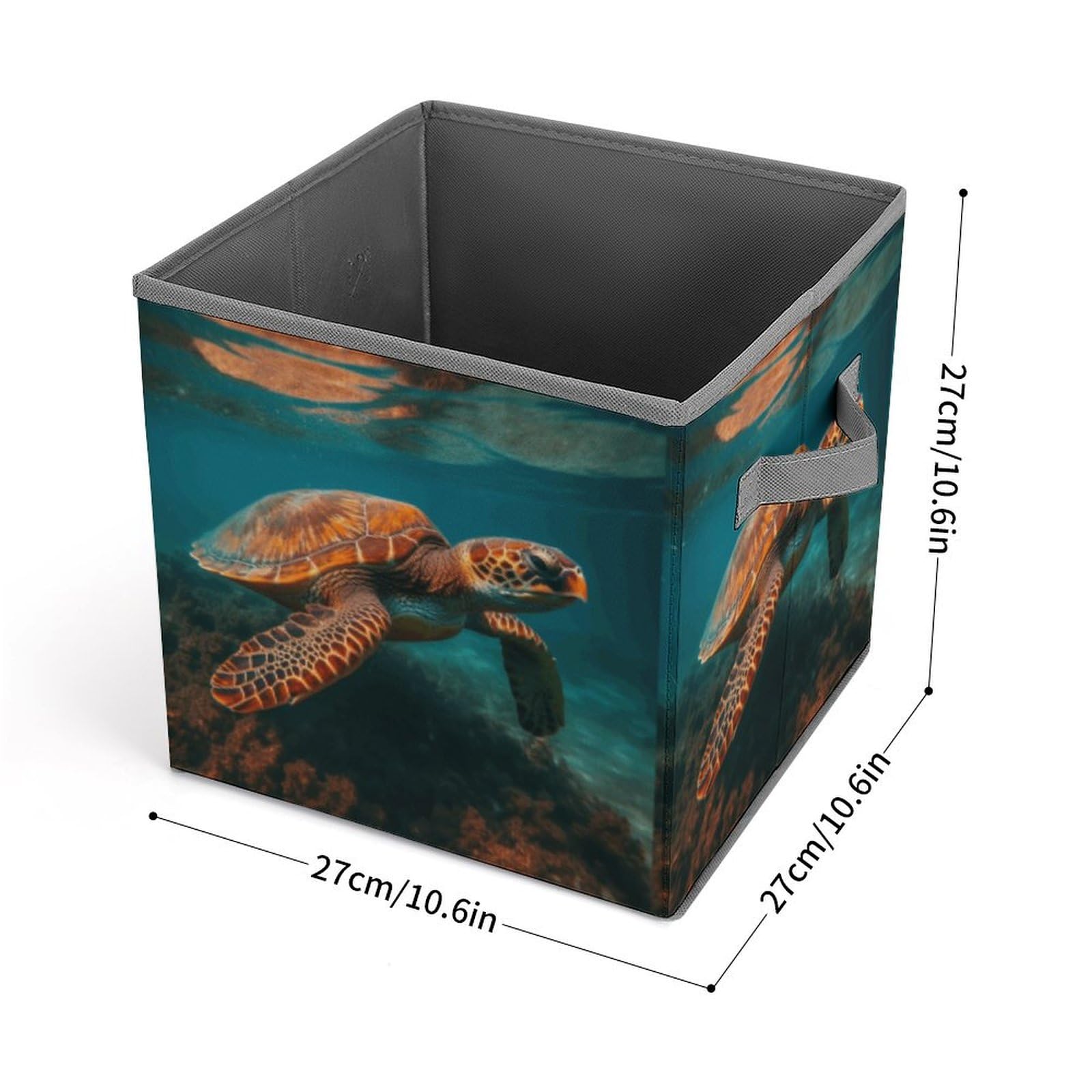 Collapsible Turtle Storage Bins with Handles - Organizing Baskets for Home & Office