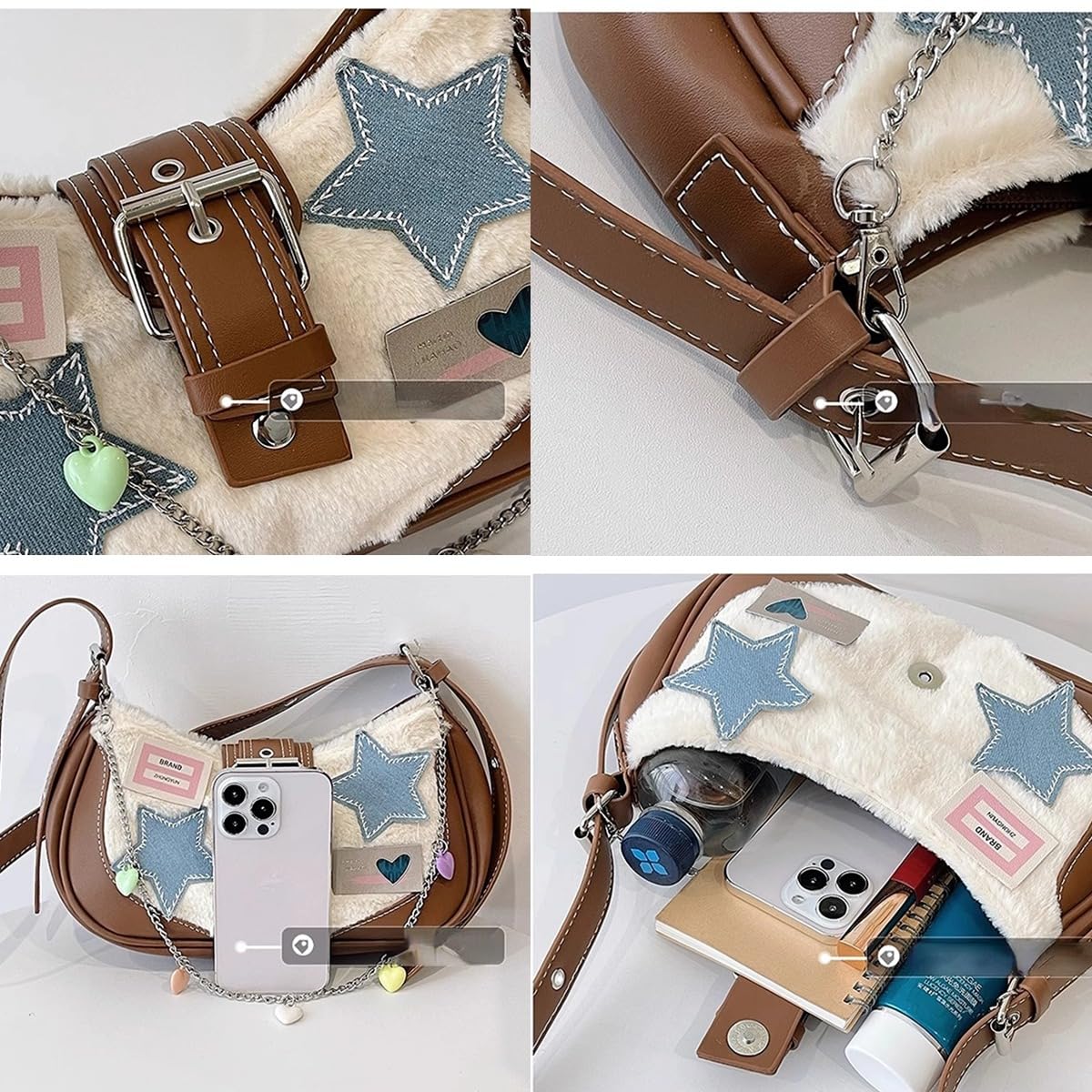 Y2K Star Purse - Cute Anime Japanese Gothic Shoulder Bag for Women & Teen Girls | Jpop Kpop Messenger Handbag Crossbody Bag | Perfect for School, Travel, Cosplay & Daily Use