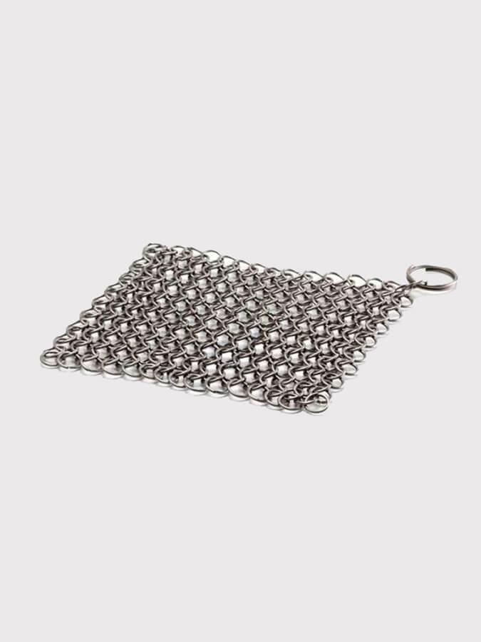 Petromax Chain Mail Cleaner for Cast Iron Pans - Heavy Duty Grill Scrubber for Rust Removal & Seasoning - Perfect for Outdoor Cooking & Camping