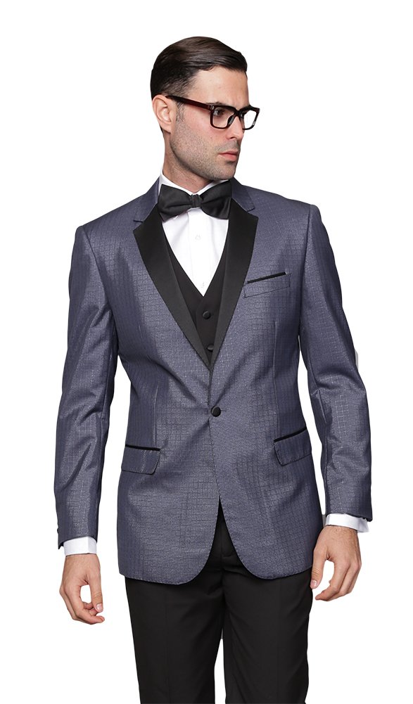 MODENA-INDIGO Premium 3-Piece Men's Suit | Slim Fit Tuxedo for Weddings, Prom & Formal Events | Classic Blue Business Suit for Groomsmen & Professionals
