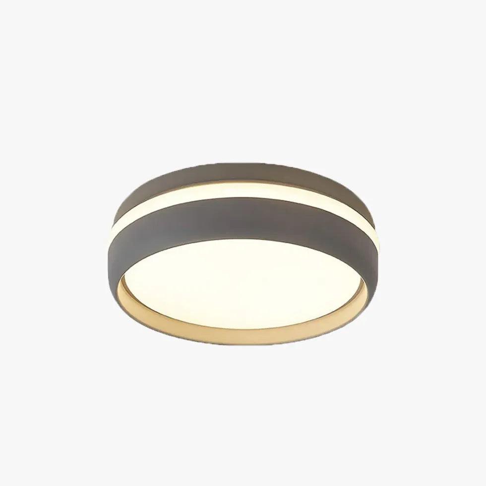 Modern Round Dual Tone Ceiling Light Fixture - Matte Black & Brushed Gold Finish - Perfect for Hallway, Entryway, Foyer, and Staircase Lighting