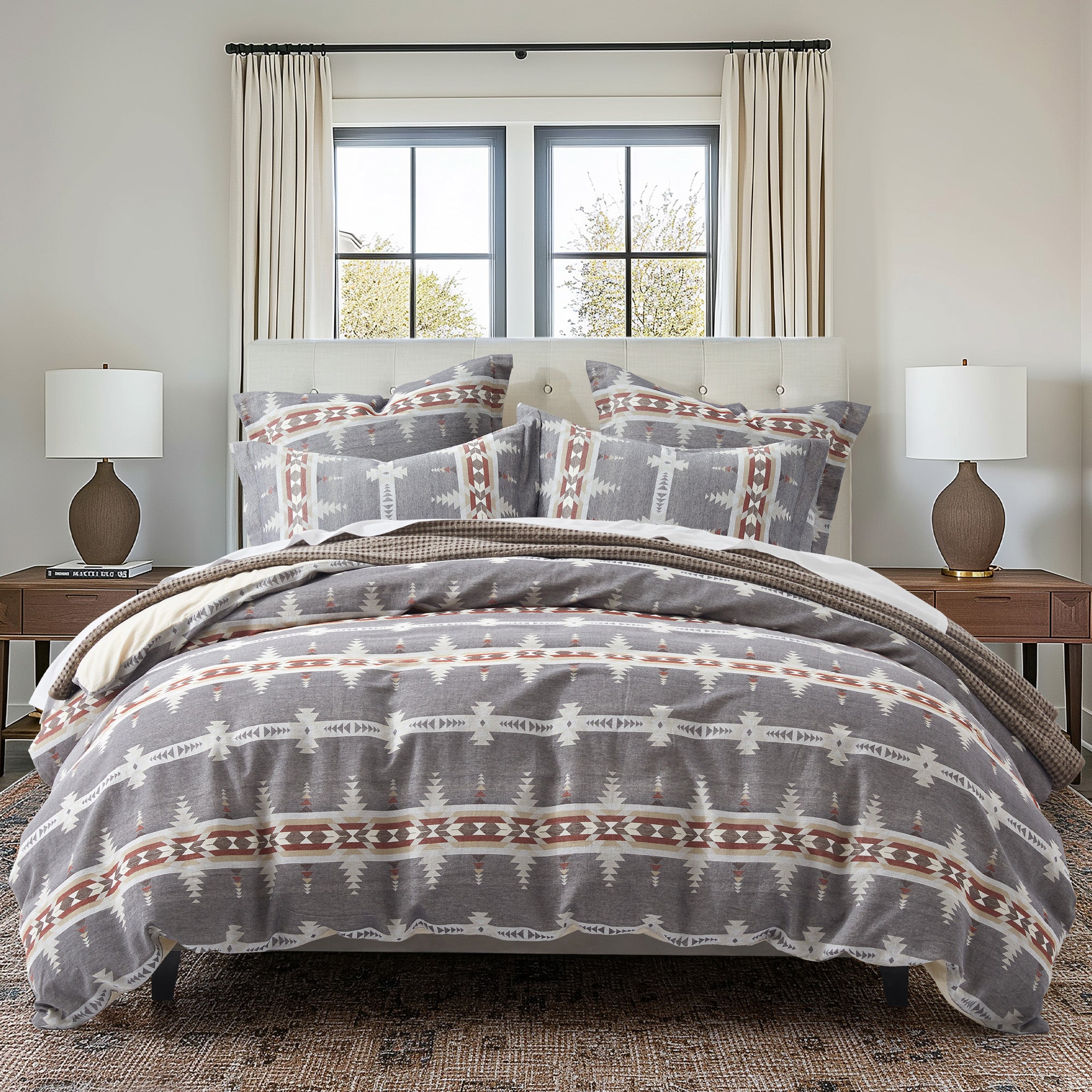 Premium Corrales Euro Sham with Flange - Unquilted Decorative Pillow Cover Set of 2 - Perfect for Bedroom, Living Room & Guest Room Decor