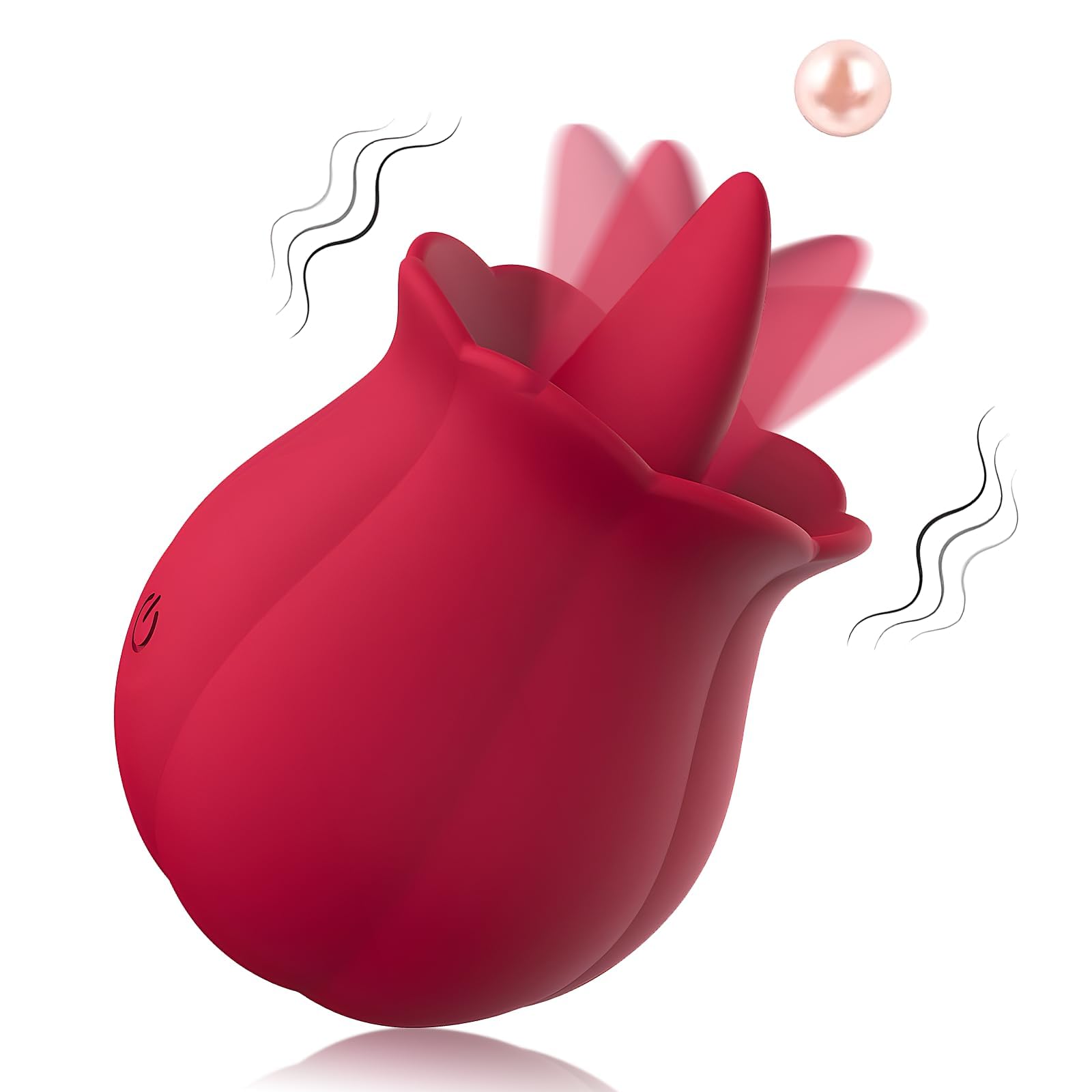 Rose Clitoral Vibrator for Women - 10 Speed Tongue Licking Vibrating Sex Toy for Clit, Nipple, G-Spot & Ears Stimulation | Couples & Solo Play | Red Adult Pleasure Toy for Enhanced Sensual Experience