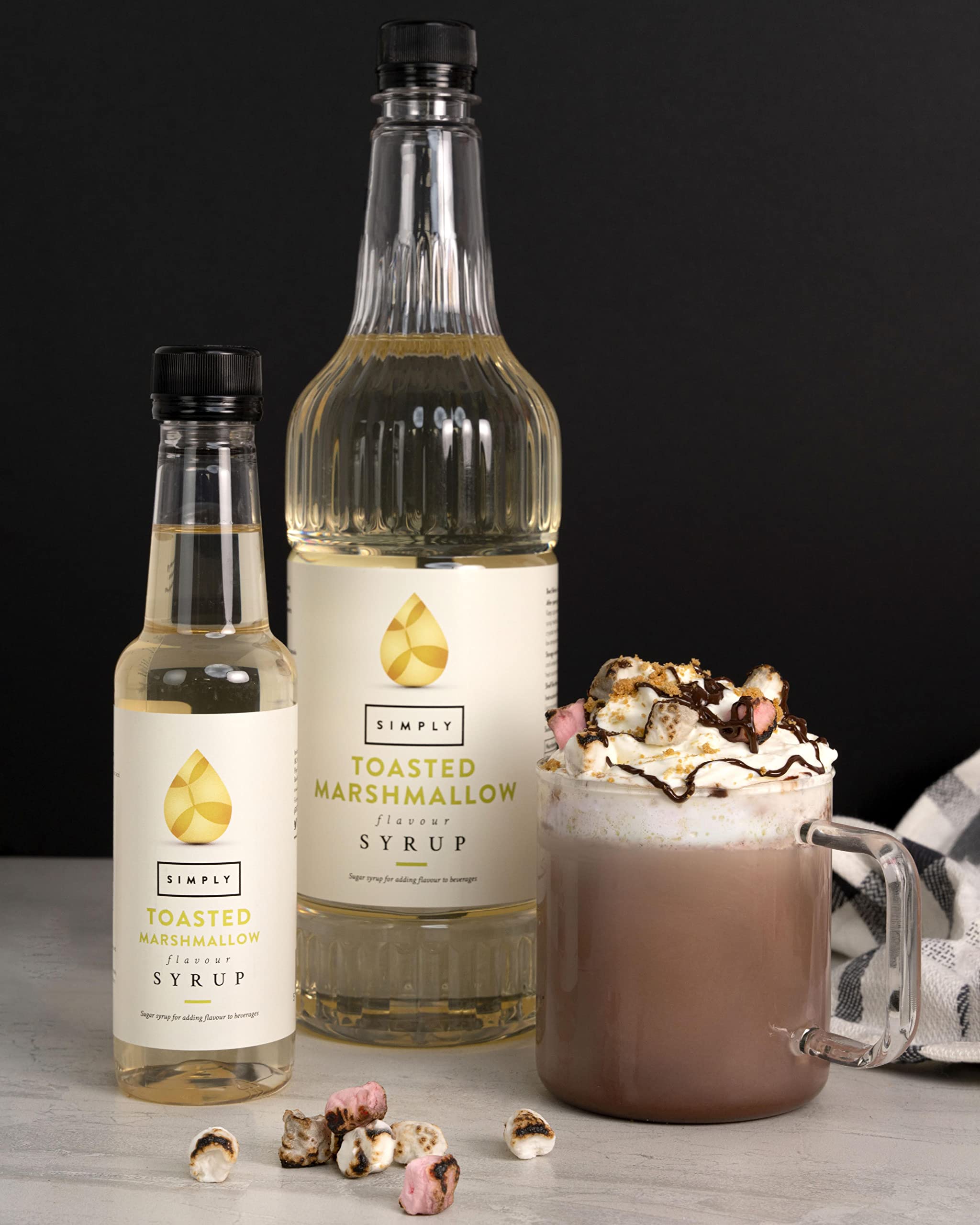 IBC Simply Syrups - 1 Liter Marshmallow Flavor Syrup by Cream Supplies | Perfect for Coffee, Cocktails, Desserts & Baking