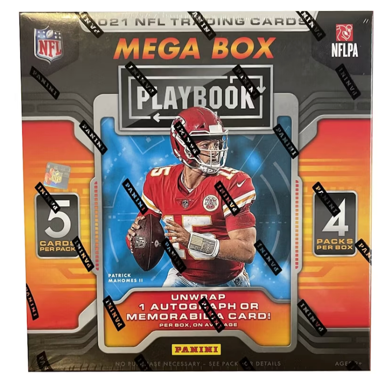 2021 Panini Playbook Football Mega Box with Orange Parallels - Collectible NFL Trading Cards for Fans & Collectors - Perfect for Gifts, Display, and Trading