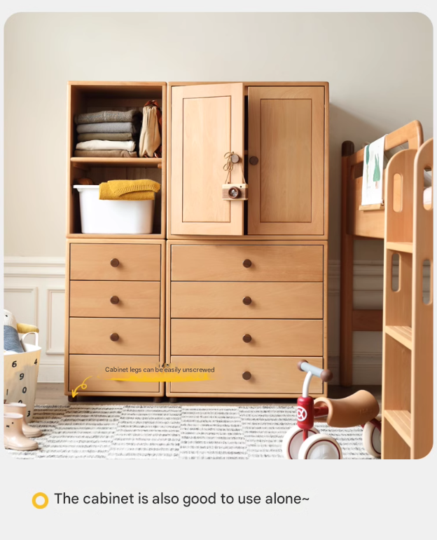 Solid Oak Wood Mid-High Bed with Slanted Ladder - Sturdy Adult Loft Bed for Small Spaces, Dorm Rooms & Modern Apartments