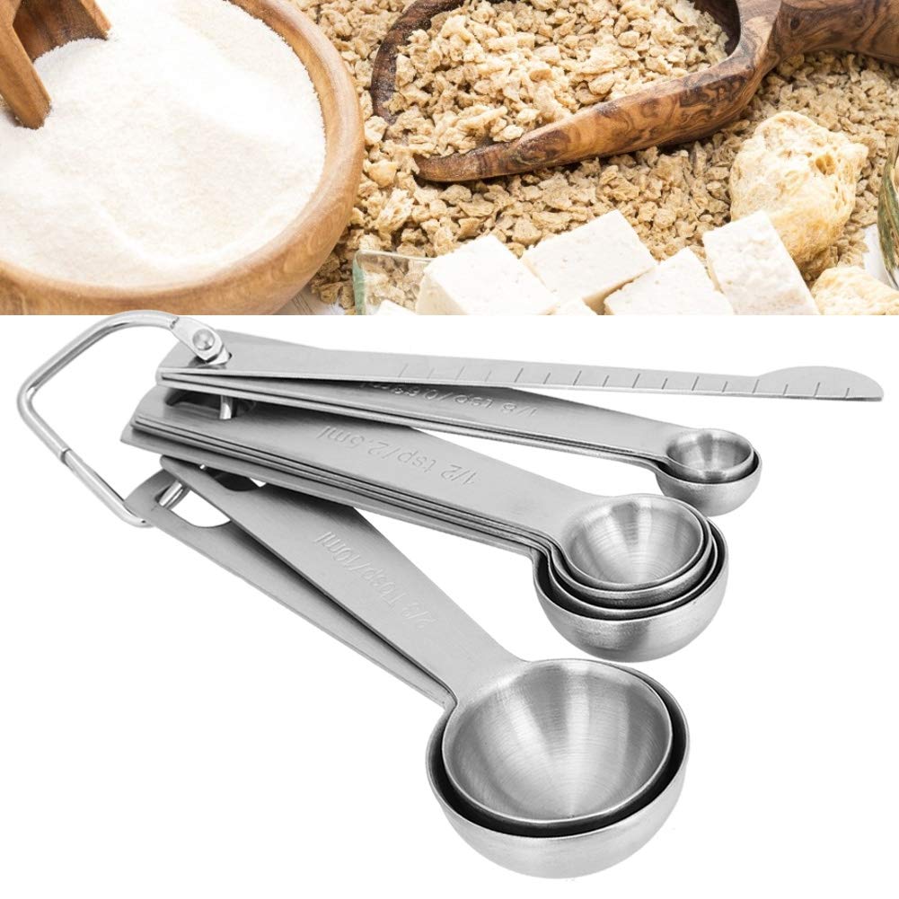 Premium 304 Stainless Steel Measuring Spoons Set - 6-Piece Accurate Kitchen Measuring Tools for Baking, Cooking & Coffee - Dishwasher Safe & Rustproof for Home & Professional Use