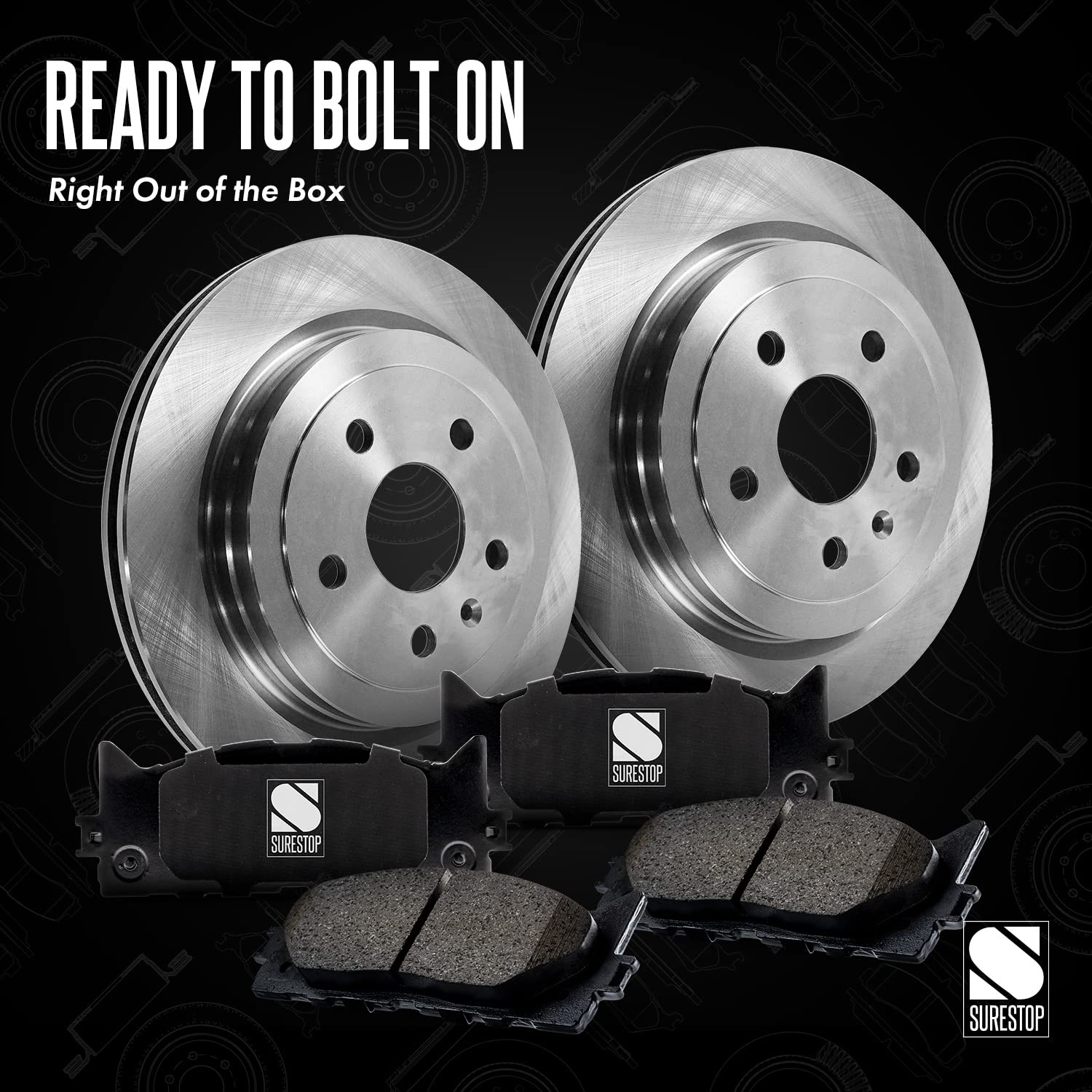 High-Quality Rear Brake Disc and Pad Kit - 2-Wheel Set for 2005-2012 Acura RL (5-Lug) | Durable Cast Iron, Plain Surface Design | Perfect for Daily Commuting, Highway Driving & Performance Upgrades