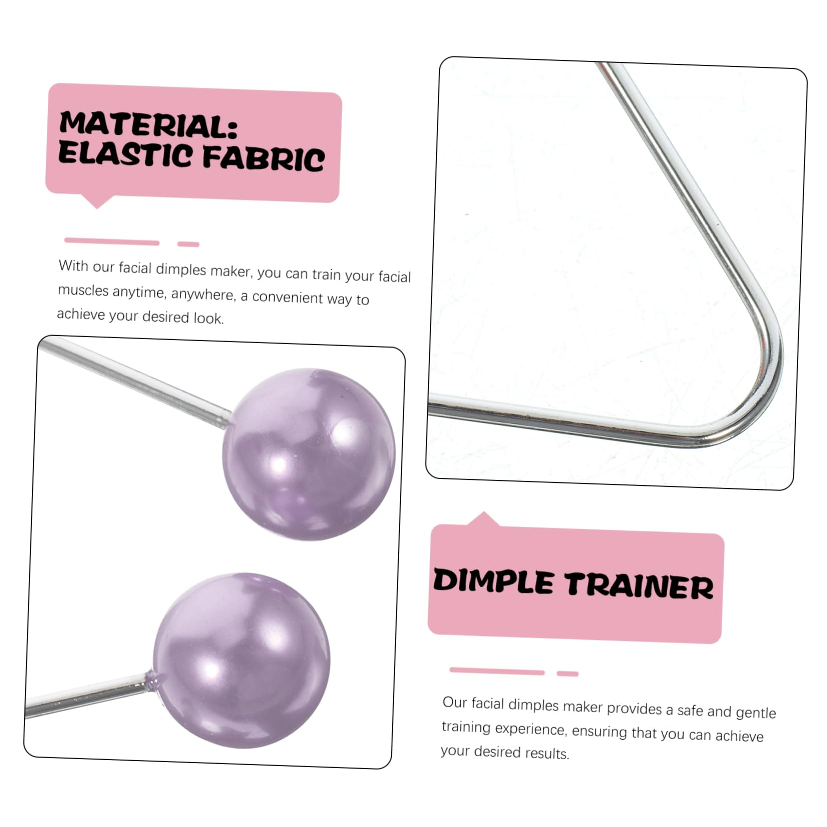 MagicLulu 1 Pair Alloy Facial Dimple Trainer - Face Scrubber & Massager for Smile Exercise, Skin Cleansing & Relaxation | Purple | Perfect for Daily Skincare Routine & Spa Treatments