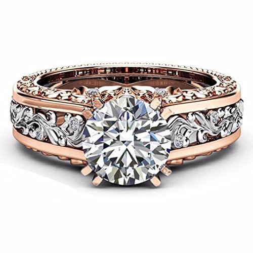 Elegant Floral Wedding Engagement Ring for Women - Color Separation Design, Perfect for Brides, Anniversaries & Special Occasions