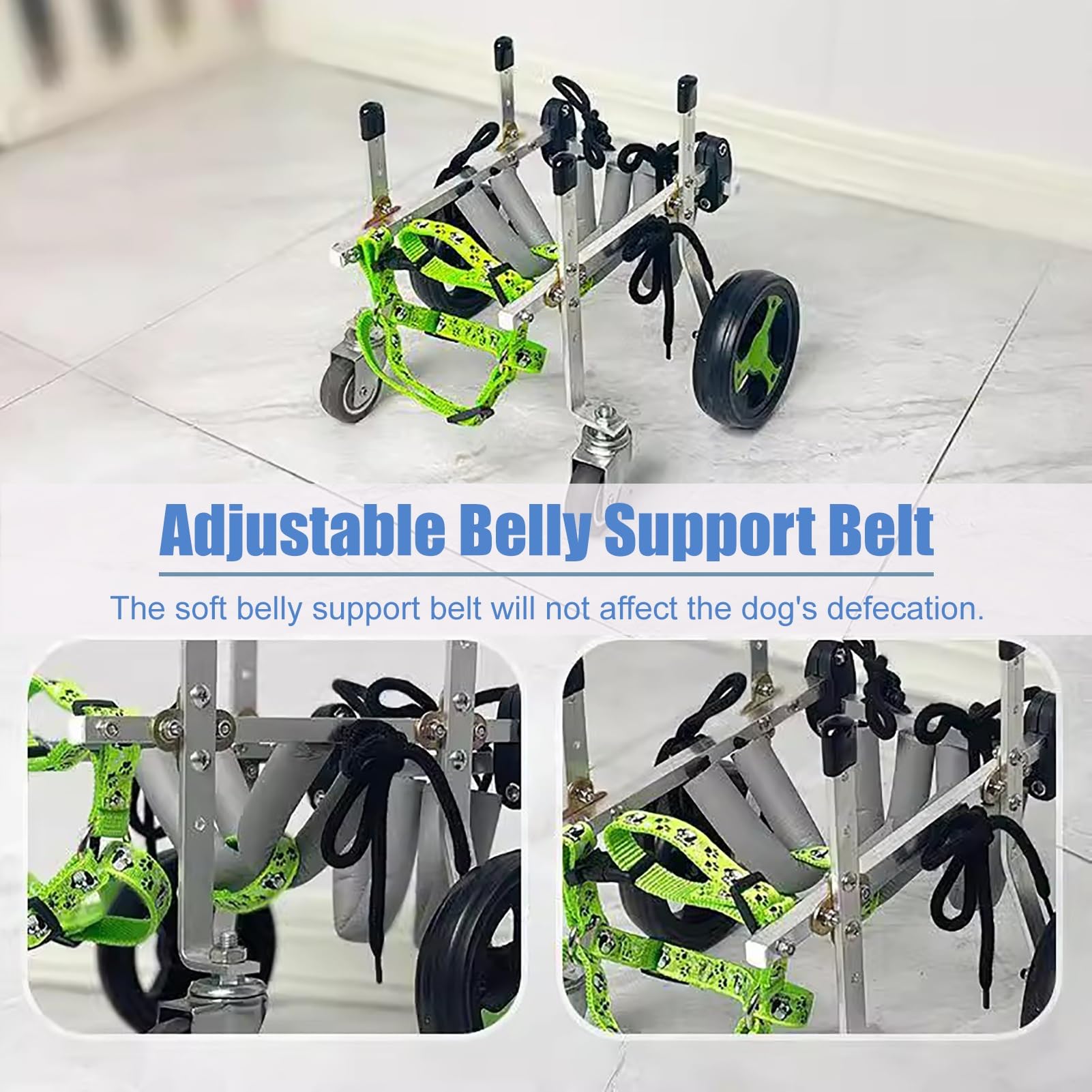 Dog Wheelchair for Back Legs - 4-Wheel Mobility Aid & Rehabilitation Support Cart for Disabled Dogs - Helps Pets Stand & Walk (Size XS) - Ideal for Post-Surgery Recovery & Daily Mobility Assistance