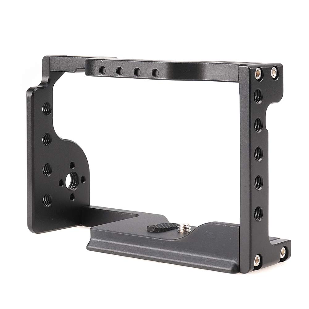 Aluminum Alloy DSLR Camera Cage Stabilizer with Cold Shoe & Top Handle Grip - Compatible with Sony A6600, A6400 | Perfect for Vlogging, Film Making & Professional Photography