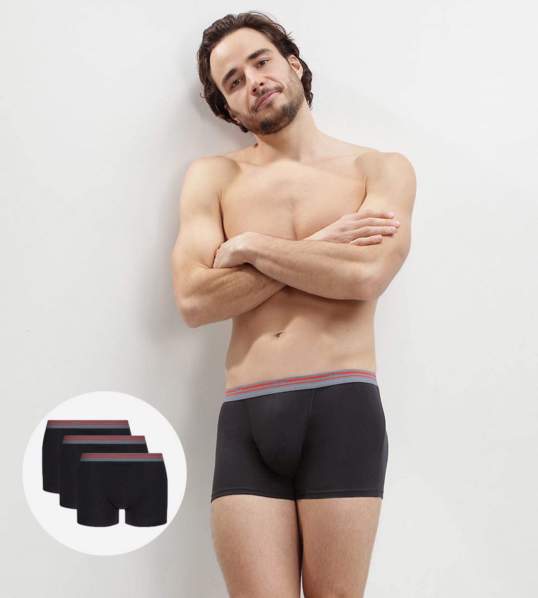 3 Pack Men's Stretch Cotton Boxer Briefs - Black - Soft & Breathable Underwear for Daily Wear & Comfort