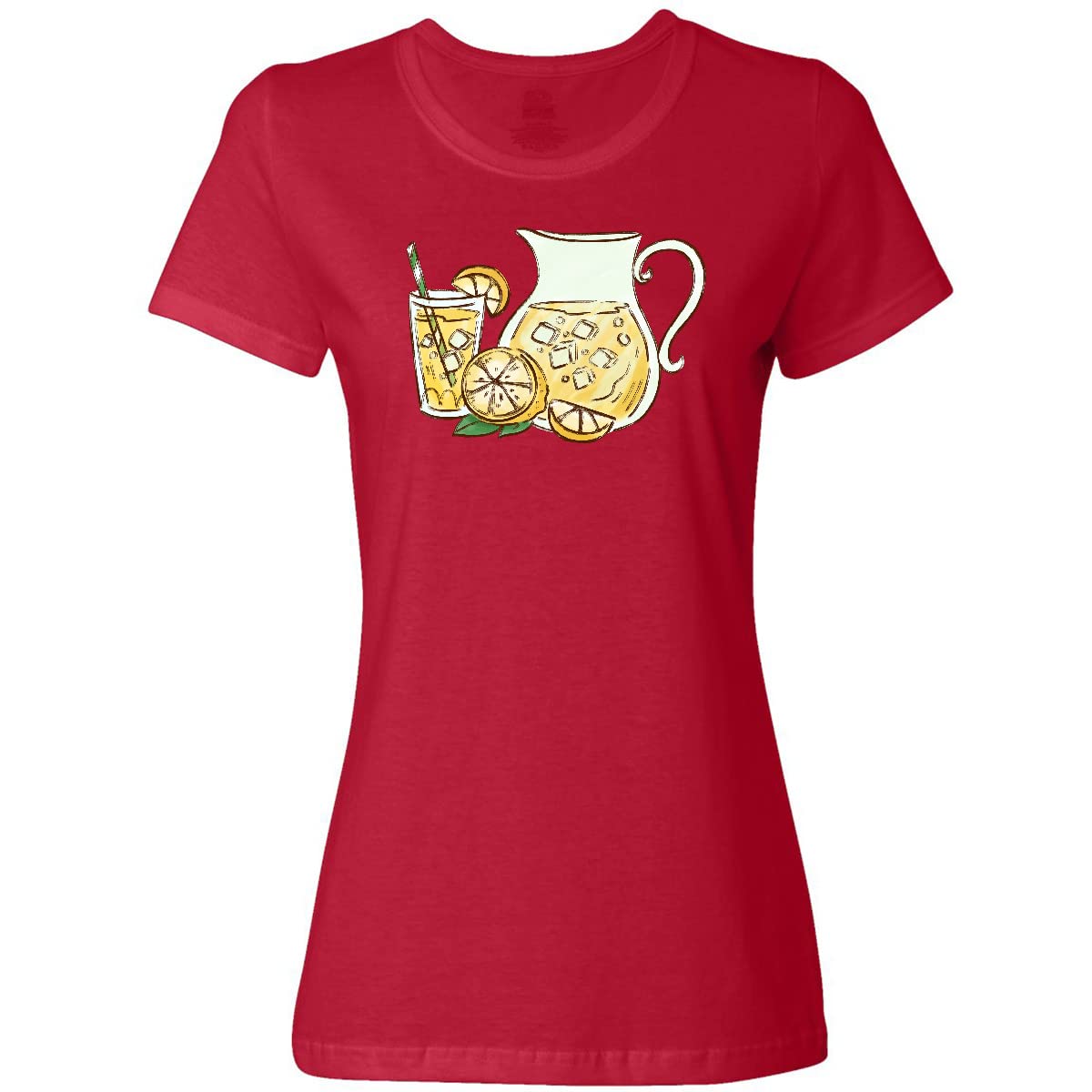 Inktastic Fresh Lemonade Women's T-Shirt - Soft Cotton Casual Tee for Summer, Graphic Lemon Print Top - Perfect for Beach Outings, Brunch Dates & Casual Wear