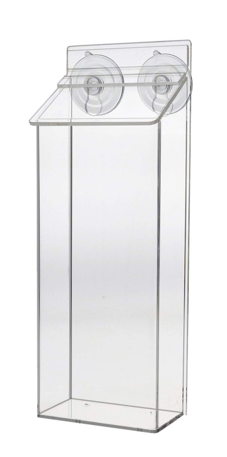 2 Pack Clear Acrylic Suction Cup Brochure Holders - Outdoor/Indoor Window & Glass Wall Mount for 4x9 Inch Rack Cards, Flyers & Handouts - Includes Take One Sticker - Perfect for Retail Stores, Restaurants, Trade Shows & Advertising Displays