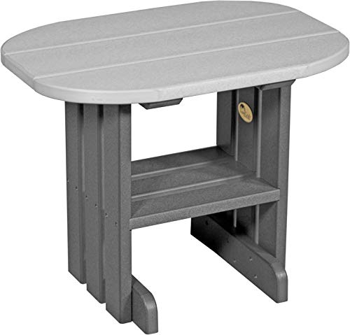 LuxCraft Modern Poly End Table - Dove Grey on Slate Finish - Perfect for Living Room, Bedroom or Office Side Table
