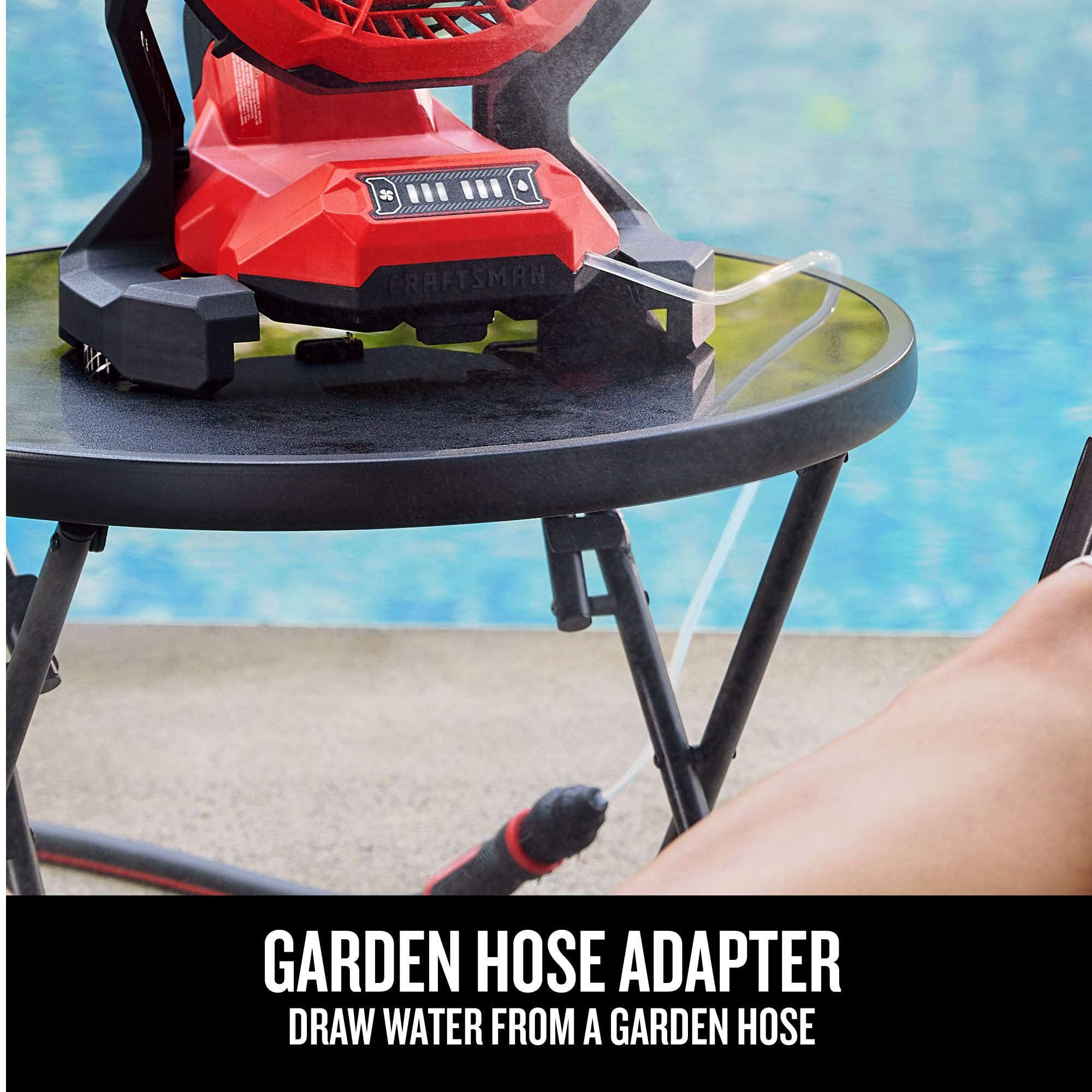 CRAFTSMAN V20 Cordless Personal Fan with Misting Function - Adjustable Mist & Airflow Settings, Compact & Portable for Outdoor, Camping, Hiking, and Home Use (CMCE003B, Bare Tool Only)