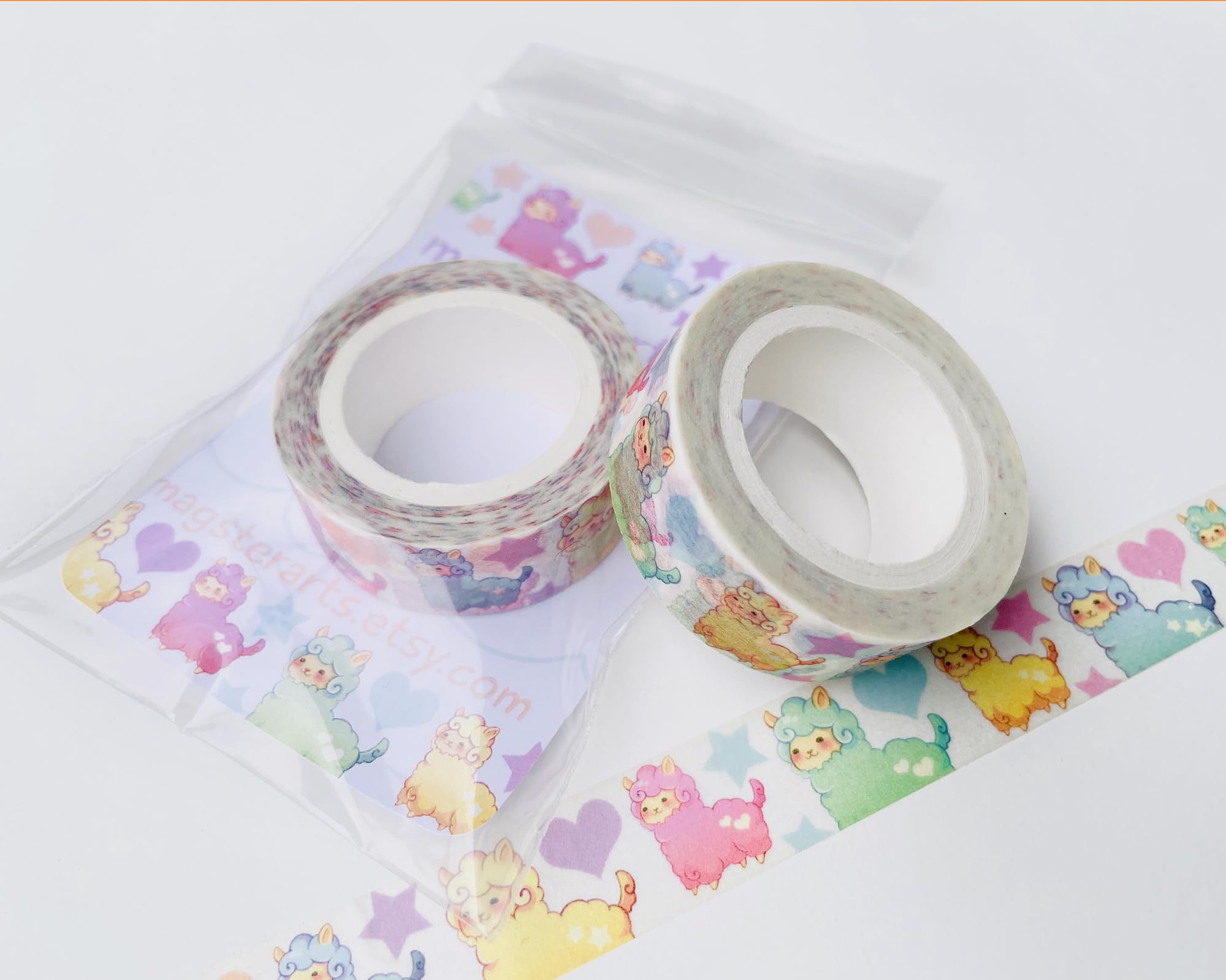Premium Alpaca Washi Tape Set - Kawaii Cute Masking Tape for Planners, Journals & Scrapbooking - Decorative Animal Washi Tape for DIY Crafts, Bullet Journaling & Planner Supplies - Perfect for School, Office & Home Decor