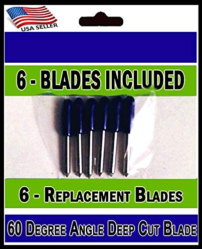 6-Pack USA-Made Deep Cut Point Replacement Blades for Cricut Explore Air 2 & Maker 1/2/3 - Premium Cutting Machine Blades for DIY Crafts, Vinyl Decals & Scrapbooking Projects