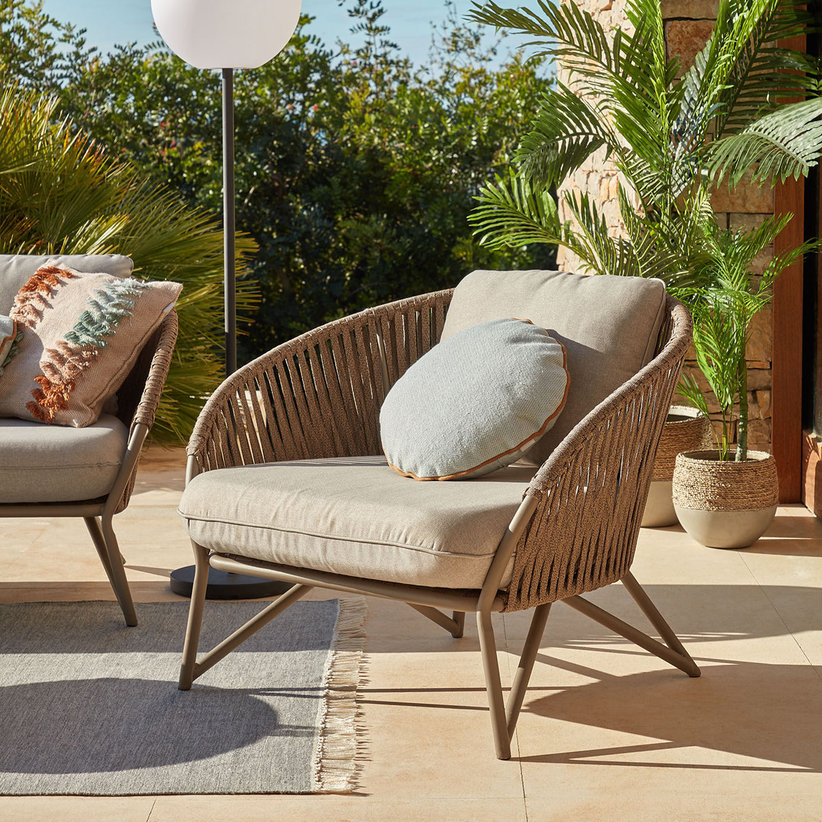 Branzie Outdoor Arm Chair - Comfortable Patio Lounge Chair for Garden, Poolside, and Backyard Relaxation - Durable Weather-Resistant Design for Outdoor Use