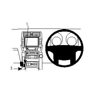 ClicOn No Holes Angled Dash Mount for Toyota Prado (2010-2018) - Secure Phone Holder for Off-Road Driving & Navigation