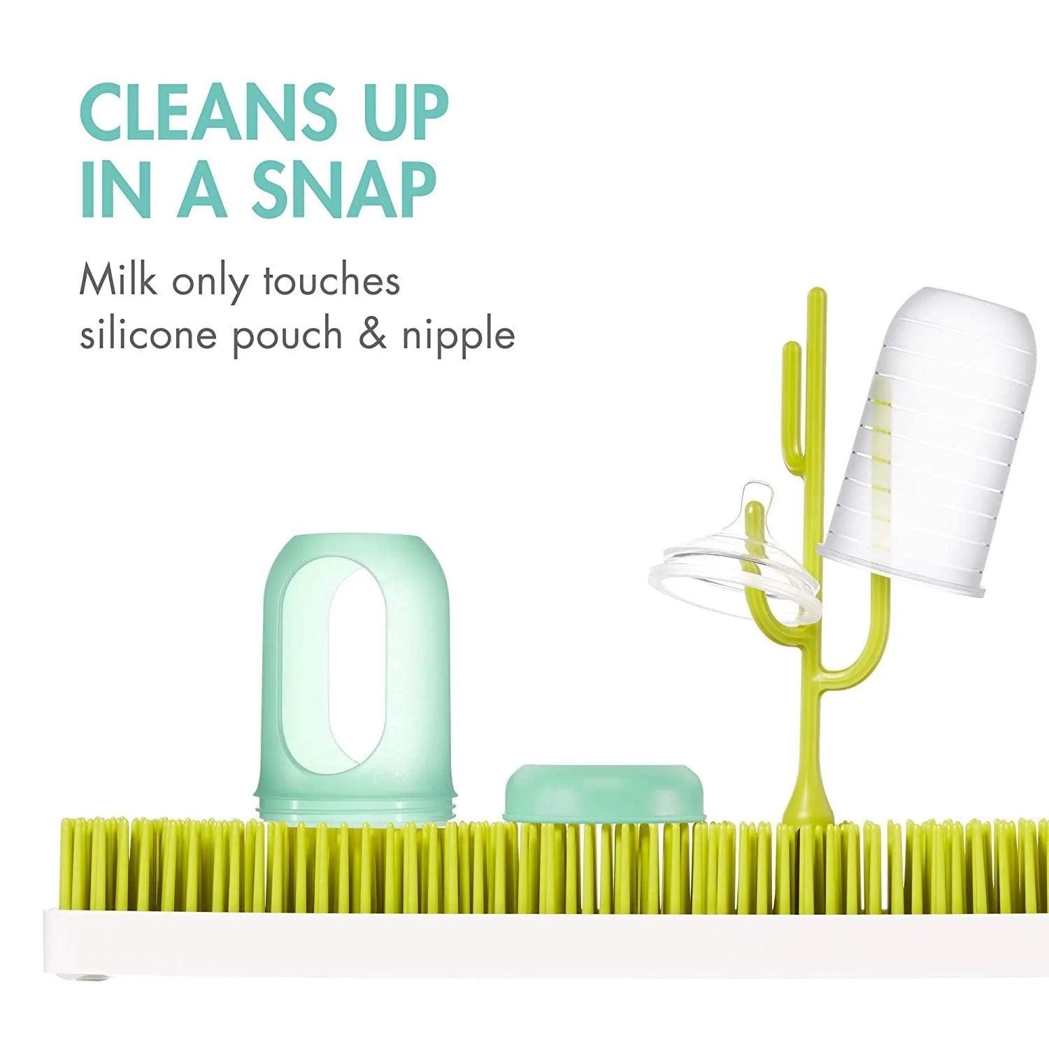 Boon Nursh Silicone Baby Pouch Bottle 4oz/120ml (3-Pack) - Leak-Proof & BPA-Free for Breastmilk, Formula & Purees - Perfect for Travel, Daycare & On-the-Go Feeding